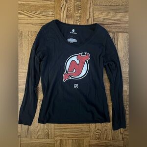 New Jersey Devils Jack Hughes 86 Women’s Long Sleeve V Neck Shirt - Medium